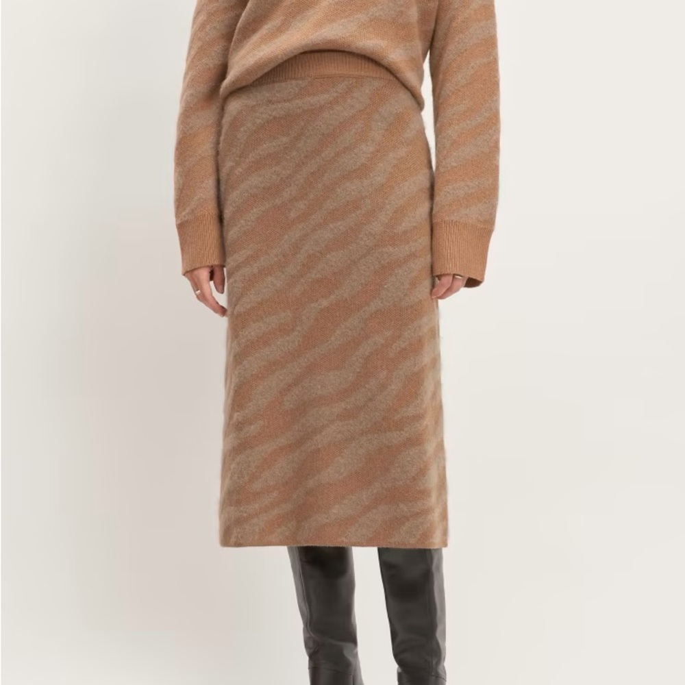 Everlane Alpaca/Wool Tiger Jacquard Skirt